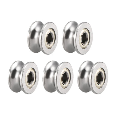 Harfington U624ZZ Deep Groove Guide Pulley Rail Ball Bearings 4mmx13mmx7mm Double Metal Shielded (GCr15) Chrome Steel Bearings 5pcs