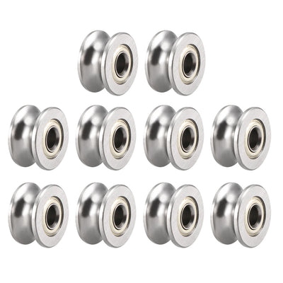 Harfington U624ZZ Deep Groove Guide Pulley Rail Ball Bearings 4mmx13mmx7mm Double Metal Shielded (GCr15) Chrome Steel Bearings 10pcs