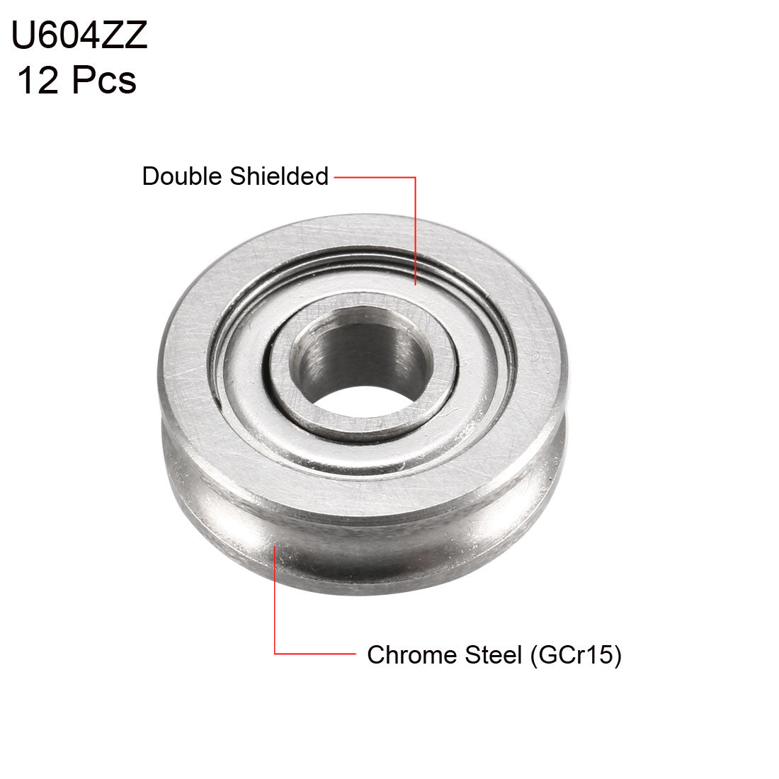 Harfington U604ZZ Deep Groove Ball Bearings 4mmx13mmx4mm Double Metal Shielded (GCr15) Chrome Steel Bearings 12pcs