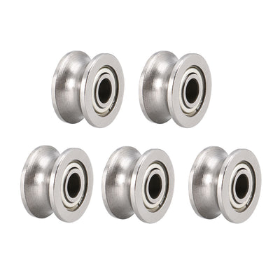 Harfington U624ZZ Deep Groove Guide Pulley Rail Ball Bearings 4mmx13mmx7mm Double Metal Shielded Carbon Steel Bearings 5pcs