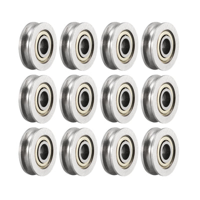 Harfington Uxcell U604ZZ Deep Groove Ball Bearings 4mmx13mmx4mm Double Metal Shielded Carbon Steel Bearings 12pcs