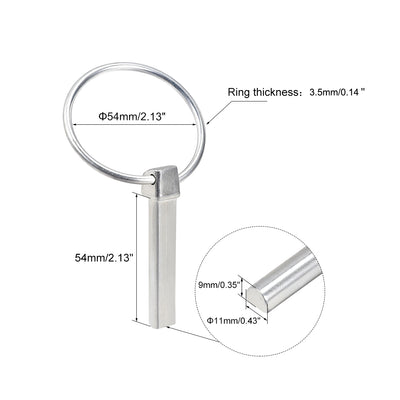 Harfington Linch Pin with Ring 11mmx54mm Assortment Kit for Boat Trailer Tractor Horsebox