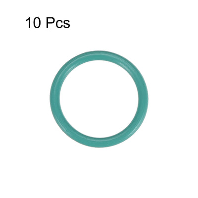 Harfington Uxcell Fluorine Rubber O Rings, 18mm OD, 14.2mm Inner Diameter, 1.9mm Width, Seal Gasket Green 10Pcs