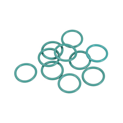 Harfington Uxcell Fluorine Rubber O Rings, 18mm OD, 14.2mm Inner Diameter, 1.9mm Width, Seal Gasket Green 10Pcs