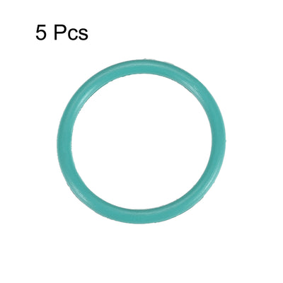 Harfington Uxcell Fluorine Rubber O Rings, 20mm OD, 16.2mm Inner Diameter, 1.9mm Width, Seal Gasket Green 5Pcs
