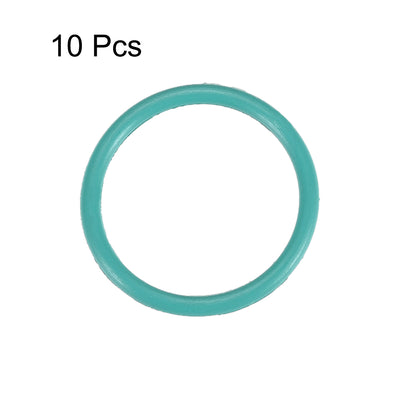 Harfington Uxcell Fluorine Rubber O Rings, 20mm OD, 16.2mm Inner Diameter, 1.9mm Width, Seal Gasket Green 10Pcs