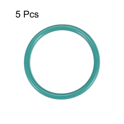 Harfington Uxcell Fluorine Rubber O Rings, 21mm OD, 17.2mm Inner Diameter, 1.9mm Width, Seal Gasket Green 5Pcs