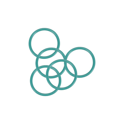 Harfington Uxcell Fluorine Rubber O Rings, 21mm OD, 17.2mm Inner Diameter, 1.9mm Width, Seal Gasket Green 5Pcs