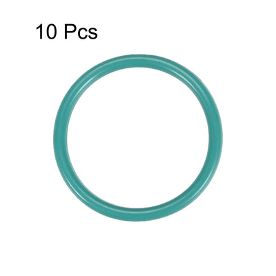 Harfington Uxcell Fluorine Rubber O Rings, 21mm OD, 17.2mm Inner Diameter, 1.9mm Width, Seal Gasket Green 10Pcs