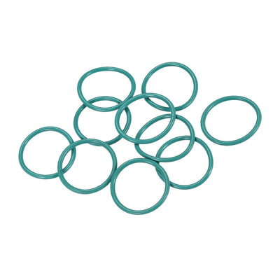 Harfington Uxcell Fluorine Rubber O Rings, 21mm OD, 17.2mm Inner Diameter, 1.9mm Width, Seal Gasket Green 10Pcs