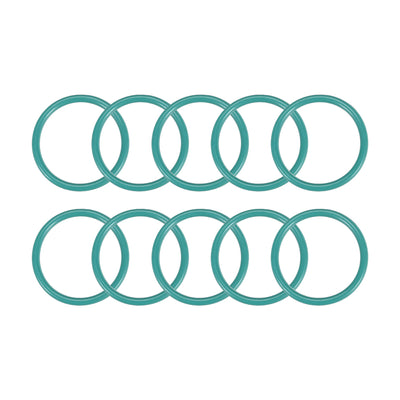 uxcell Uxcell Fluorine Rubber O Rings, 21mm OD, 17.2mm Inner Diameter, 1.9mm Width, Seal Gasket Green 10Pcs