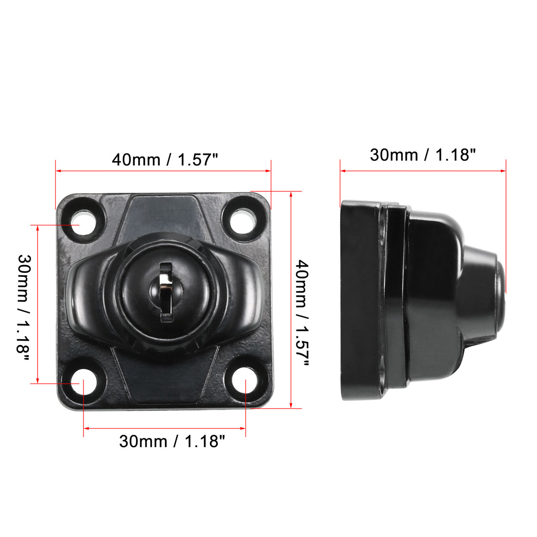 uxcell Uxcell 4-inch Keyed Hasp Locks w Screws for Door Keyed Alike Black