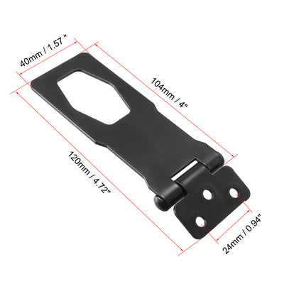 Harfington Uxcell 4-inch Keyed Hasp Locks w Screws for Door Keyed Alike Black