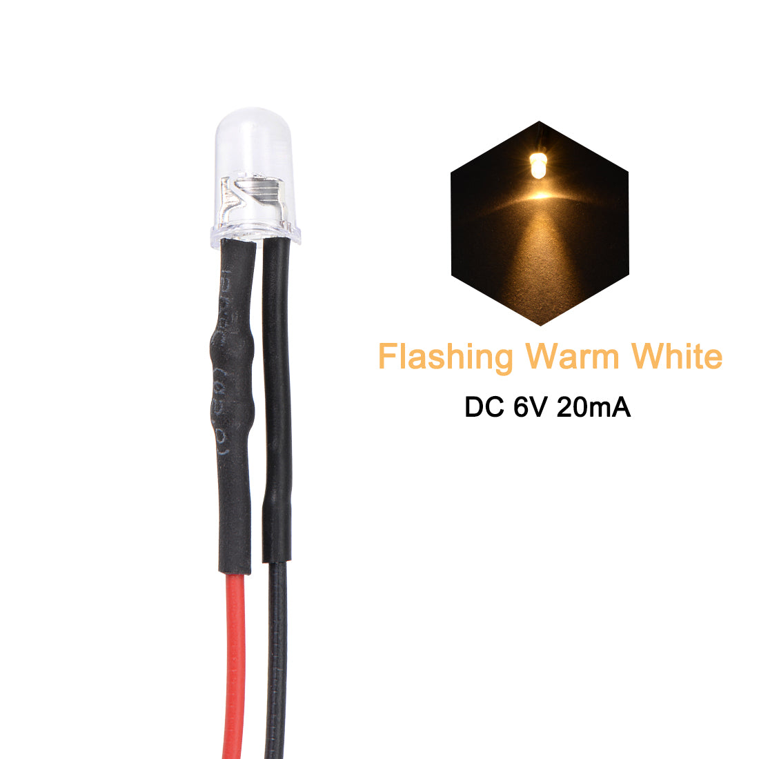 uxcell Pre Wired LED, Flashing Light Emitting Diodes with Edge for RC Helicopter