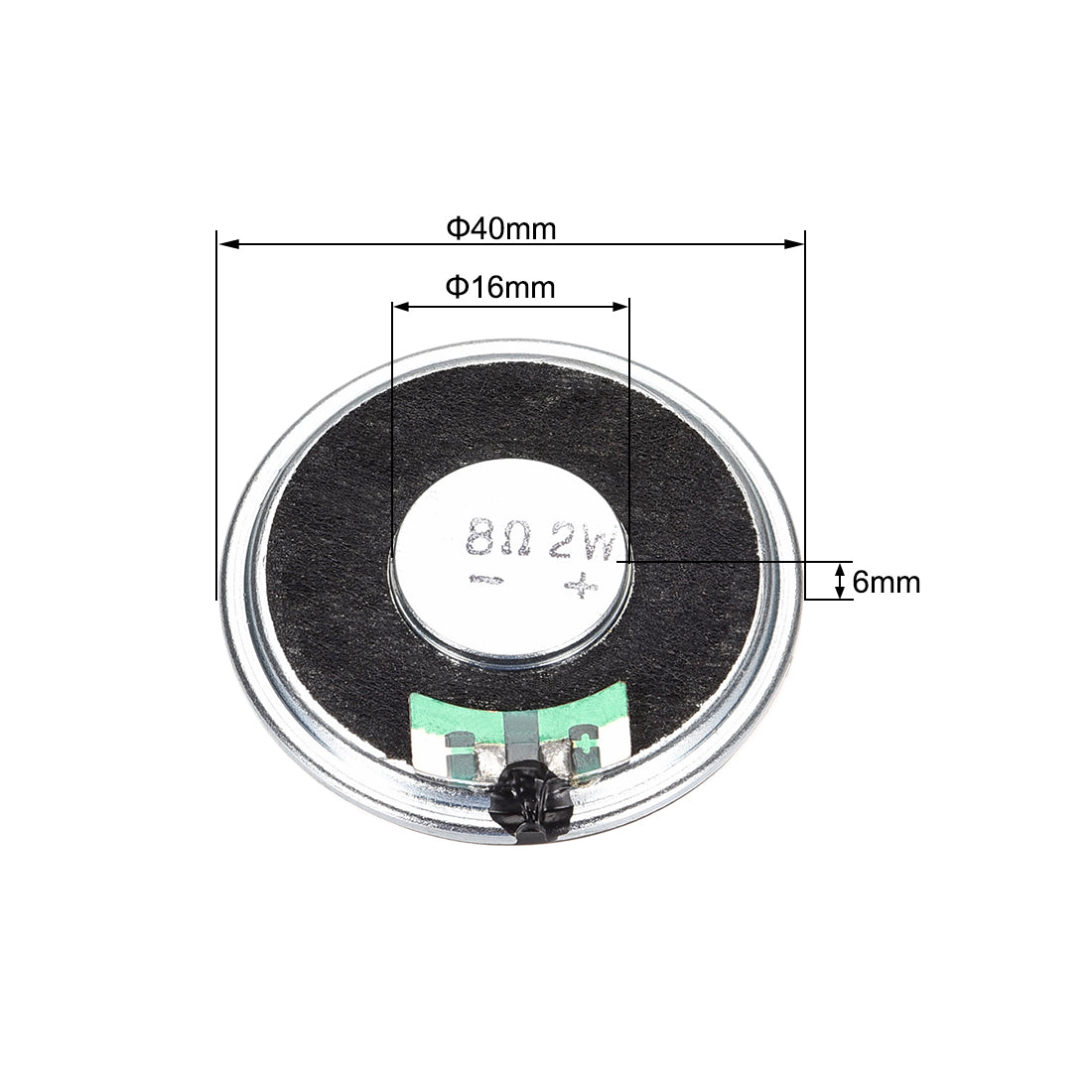 uxcell Uxcell 2Pcs Round Internal Magnet Speaker Loudspeaker 8 Ohm 2W 1.5 inch Dia Steel Shell