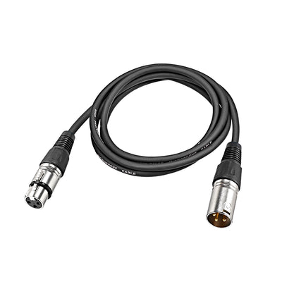 uxcell Uxcell XLR Male to XLR Female Cable Line for Microphone Video Camera Sound Card Mixer Silver Tone XLR Black Line 2M  6.56ft
