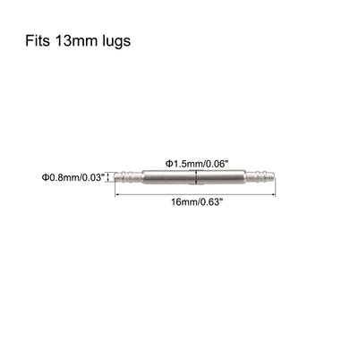Harfington Uxcell Spring Bar Pins 13mmx1.5mm Double Fringe 316 Stainless Steel for Watch Band 2Pcs