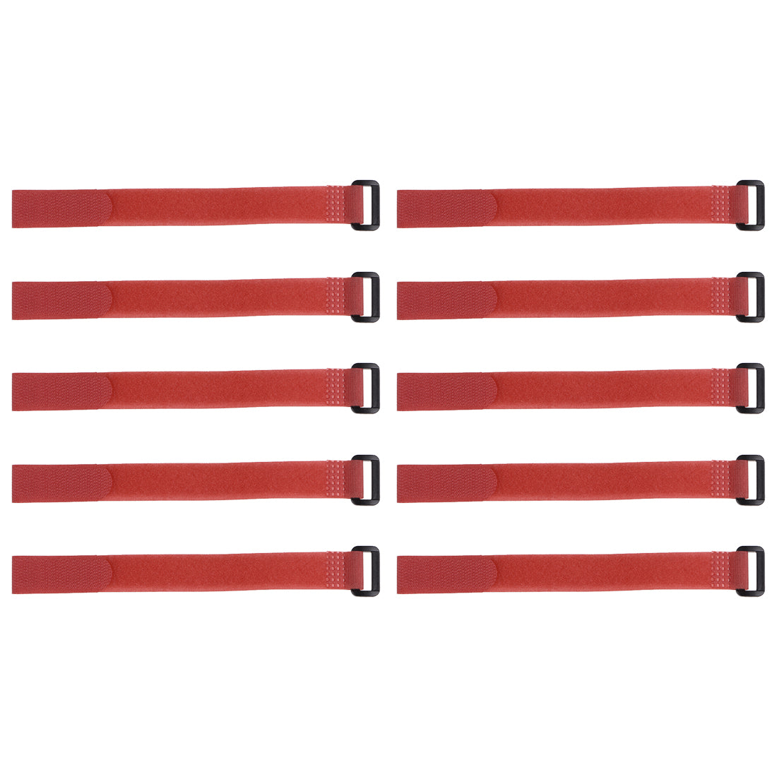 uxcell Uxcell 10pcs Hook and Loop Straps 3/4-inch x 6-inch Securing Straps Cable Tie (Red)