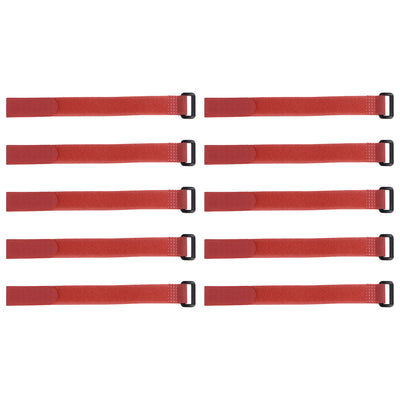 uxcell Uxcell 10pcs Hook and Loop Straps 3/4-inch x 6-inch Securing Straps Cable Tie (Red)