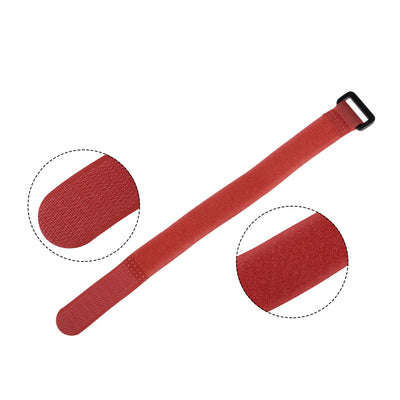 Harfington Uxcell 10pcs Hook and Loop Straps 3/4-inch x 14-inch Securing Straps Cable Tie (Red)
