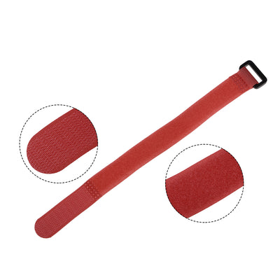 Harfington Uxcell 20pcs Hook and Loop Straps 3/4-inch x 18-inch Securing Straps Cable Tie (Red)