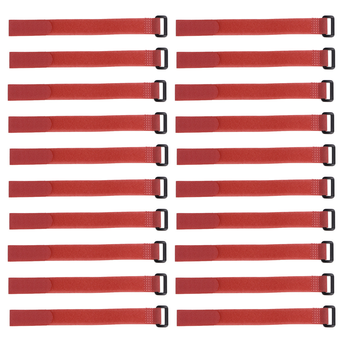 uxcell Uxcell 20pcs Hook and Loop Straps 3/4-inch x 18-inch Securing Straps Cable Tie (Red)