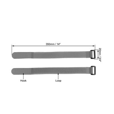 Harfington Uxcell 20pcs Hook and Loop Straps 3/4-inch x 14-inch Securing Straps Cable Tie (Gray)