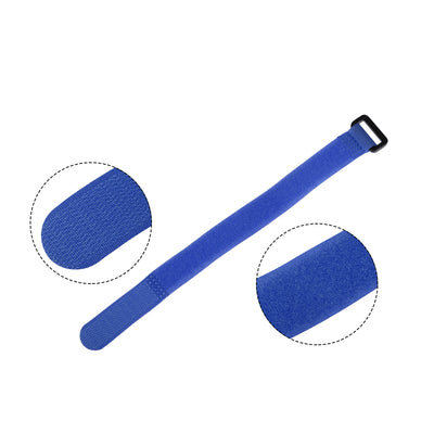 Harfington Uxcell 20pcs Hook and Loop Straps 3/4-inch x 18-inch Securing Straps Cable Tie (Blue)
