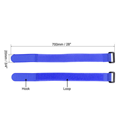 Harfington Uxcell 2pcs Hook and Loop Straps 3/4-inch x 28-inch Securing Straps Cable Tie (Blue)