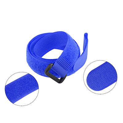 Harfington Uxcell 2pcs Hook and Loop Straps 3/4-inch x 28-inch Securing Straps Cable Tie (Blue)