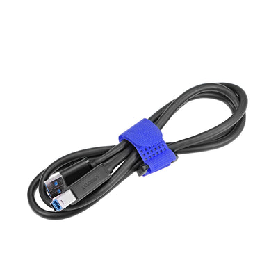 Harfington Uxcell 2pcs Hook and Loop Straps 3/4-inch x 28-inch Securing Straps Cable Tie (Blue)