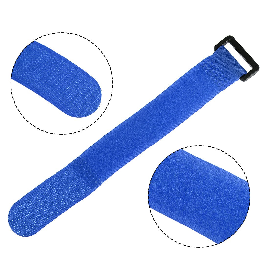 uxcell Uxcell 20pcs Hook and Loop Straps 1-inch x 8-inch Securing Straps Cable Tie (Blue)