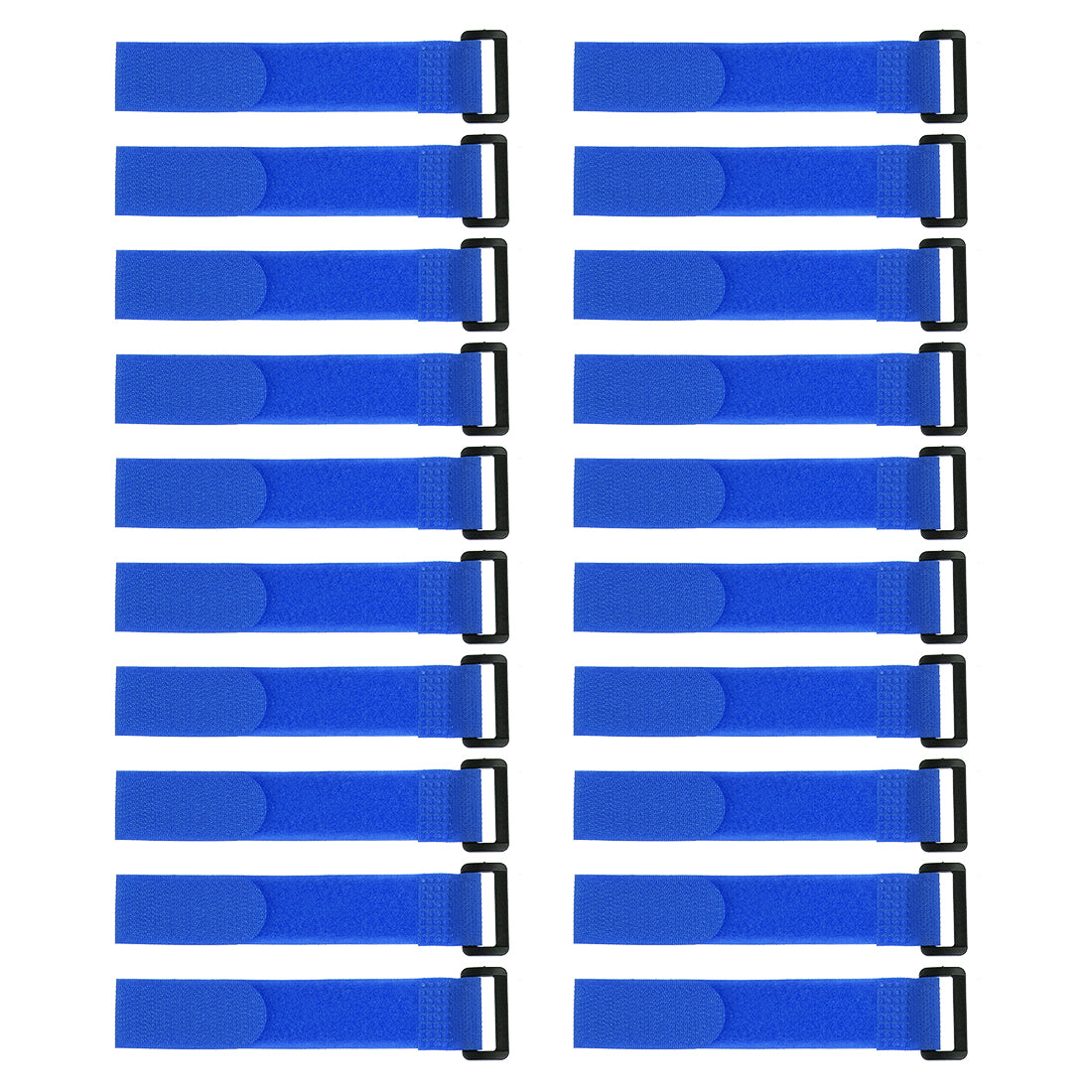 uxcell Uxcell 20pcs Hook and Loop Straps 1-inch x 8-inch Securing Straps Cable Tie (Blue)