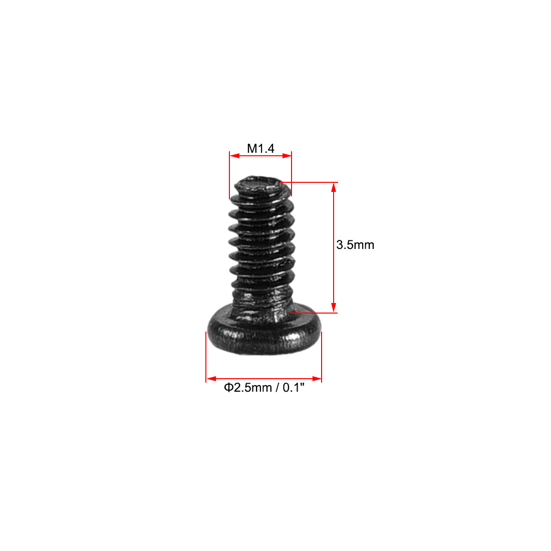 Harfington Carbon Steel Black Oxide M1.4 Phillips Computer Screws