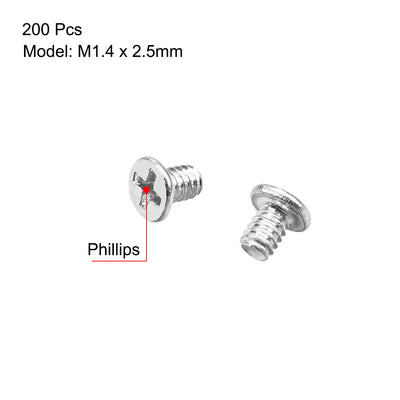 Harfington Carbon Steel Black Oxide M1.4 Phillips Computer Screws