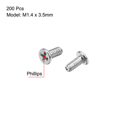 Harfington Carbon Steel Black Oxide M1.4 Phillips Computer Screws