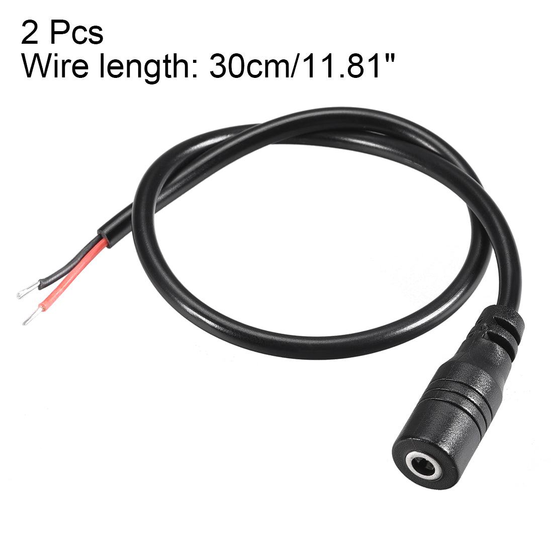 uxcell Uxcell DC Power 3.5mm x 1.35mm 30cm Barrel Female Plug Connector Pigtail 2pcs