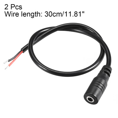 Harfington Uxcell DC Power 3.5mm x 1.35mm 30cm Barrel Female Plug Connector Pigtail 2pcs
