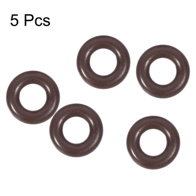 Harfington Uxcell Fluorine Rubber O-Rings 7.6mm OD 4mm ID 1.8mm Width, Metric FKM Sealing Gasket, Pack of 5