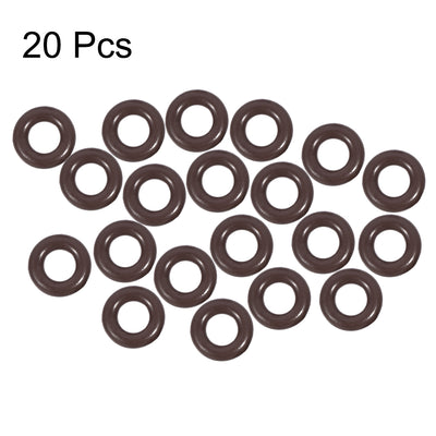 Harfington Uxcell Fluorine Rubber O-Rings 7.6mm OD 4mm ID 1.8mm Width, Metric FKM Sealing Gasket, Pack of 20