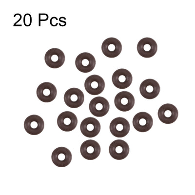 Harfington Uxcell Fluorine Rubber O-Rings 6mm OD 2mm ID 2mm Width, Metric FKM Sealing Gasket, Pack of 20