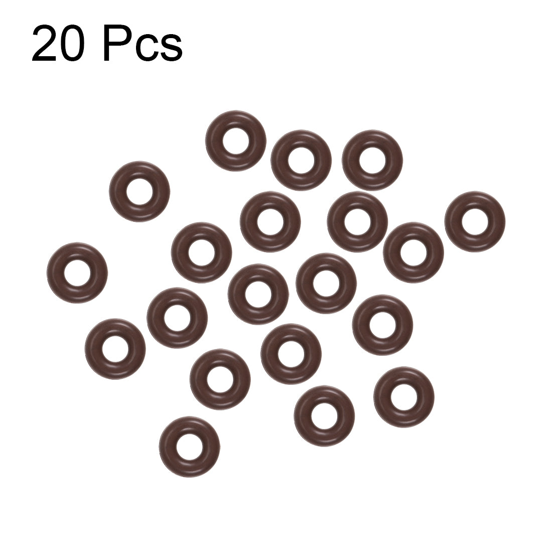 uxcell Uxcell Fluorine Rubber O-Rings 7mm OD 3mm ID 2mm Width, Metric FKM Sealing Gasket, Pack of 20