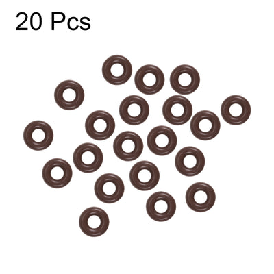 Harfington Uxcell Fluorine Rubber O-Rings 7mm OD 3mm ID 2mm Width, Metric FKM Sealing Gasket, Pack of 20