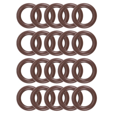 Harfington Uxcell Fluorine Rubber O-Rings 10mm OD 6mm ID 2mm Width, Metric FKM Sealing Gasket, Pack of 20