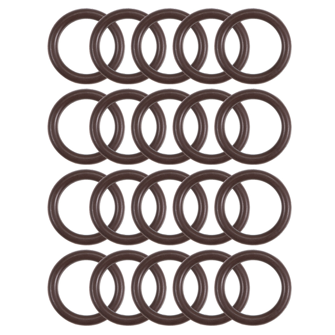 uxcell Uxcell Fluorine Rubber O-Rings 15mm OD 11mm ID 2mm Width, Metric FKM Sealing Gasket, Pack of 20