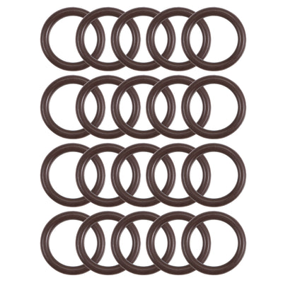 uxcell Uxcell Fluorine Rubber O-Rings 15mm OD 11mm ID 2mm Width, Metric FKM Sealing Gasket, Pack of 20