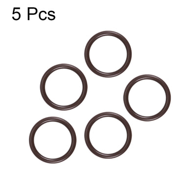 Harfington Uxcell Fluorine Rubber O-Rings 17mm OD 13mm ID 2mm Width, Metric FKM Sealing Gasket, Pack of 5