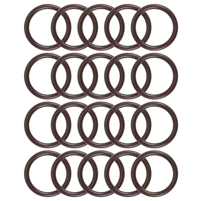 Harfington Uxcell Fluorine Rubber O-Rings 17mm OD 13mm ID 2mm Width, Metric FKM Sealing Gasket, Pack of 20