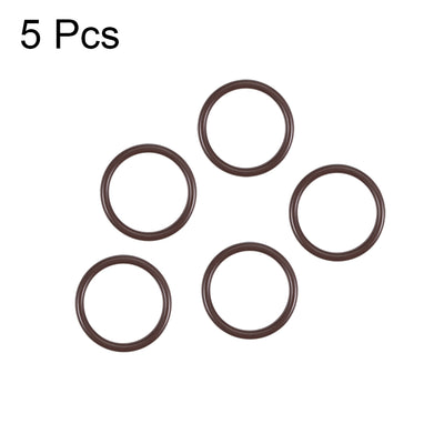 Harfington Uxcell Fluorine Rubber O-Rings 19mm OD 15mm ID 2mm Width, Metric FKM Sealing Gasket, Pack of 5