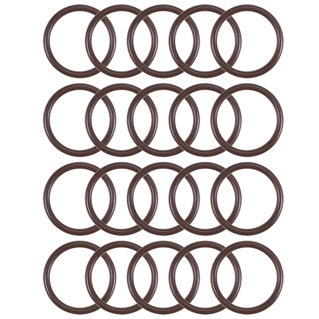 uxcell Uxcell Fluorine Rubber O-Rings 19mm OD 15mm ID 2mm Width, Metric FKM Sealing Gasket, Pack of 20